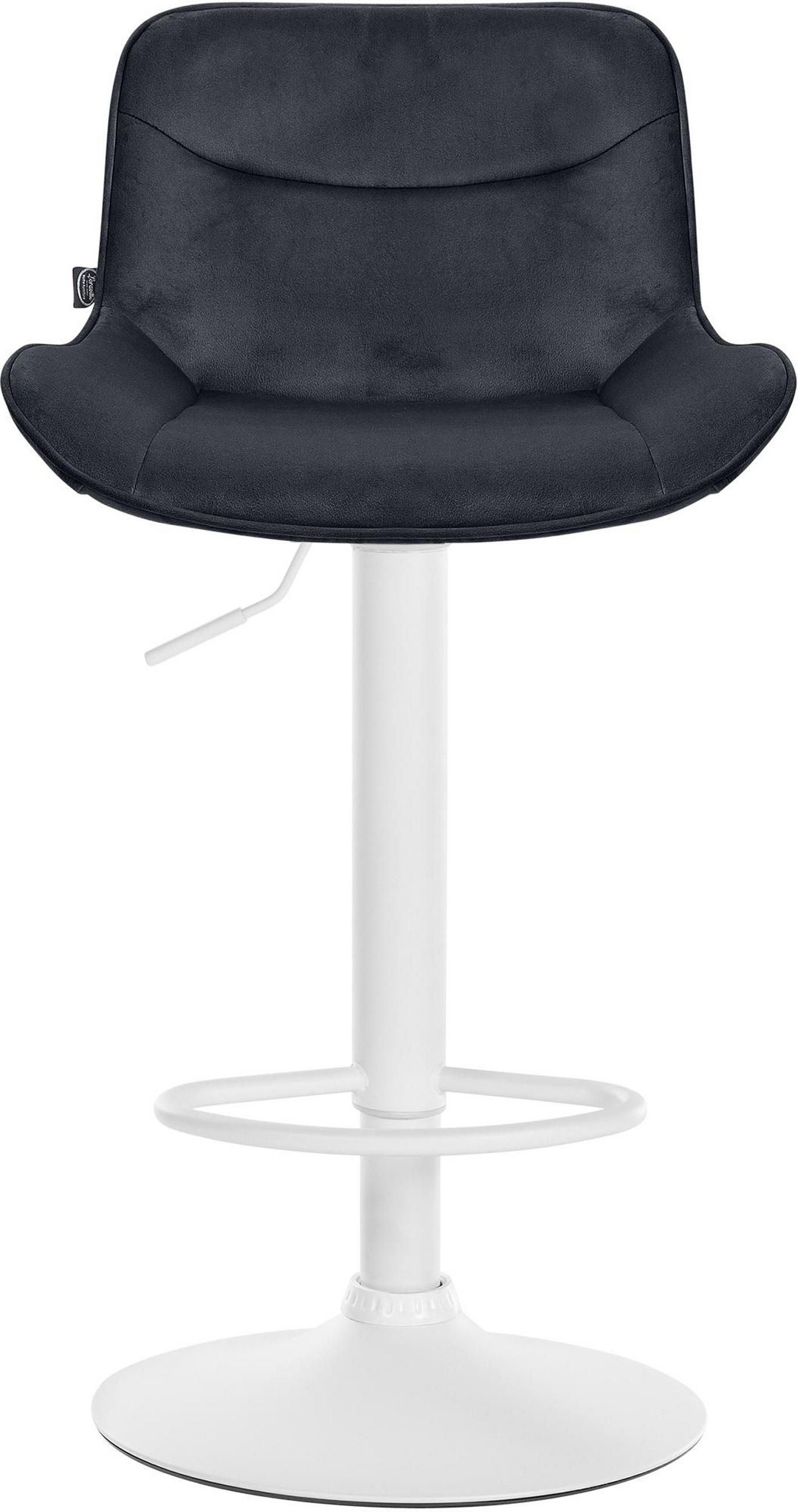 BARHOCKER Vulcano Samt weiß schwarz - Schwarz/Weiß, Textil/Metall (49/106/51cm) - TPFLiving