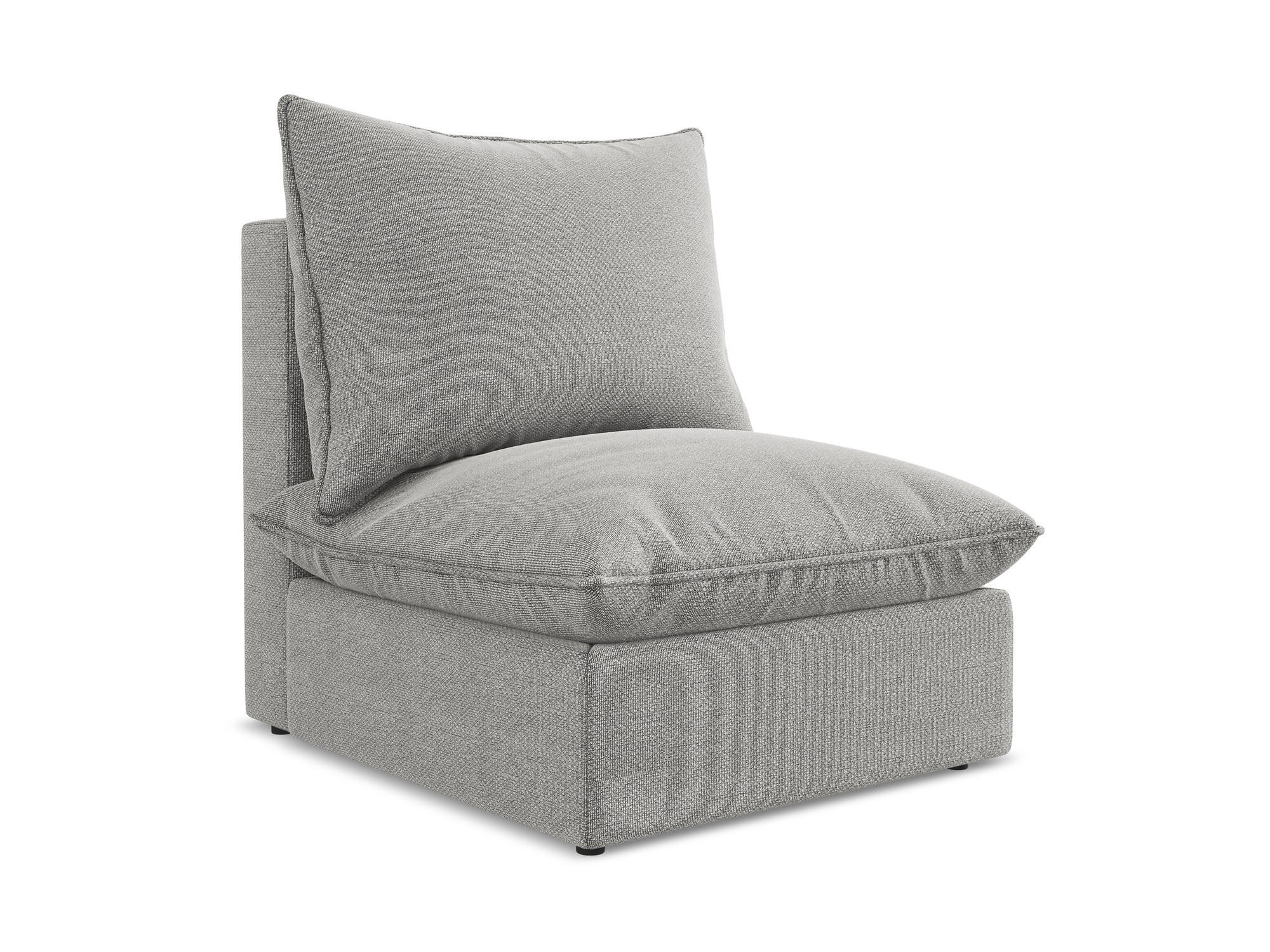 SOFAELEMENT Bouclé Stoff Grau - Hellgrau/Schwarz, Holzwerkstoff/Kunststoff (75/77/90cm) - Makamii