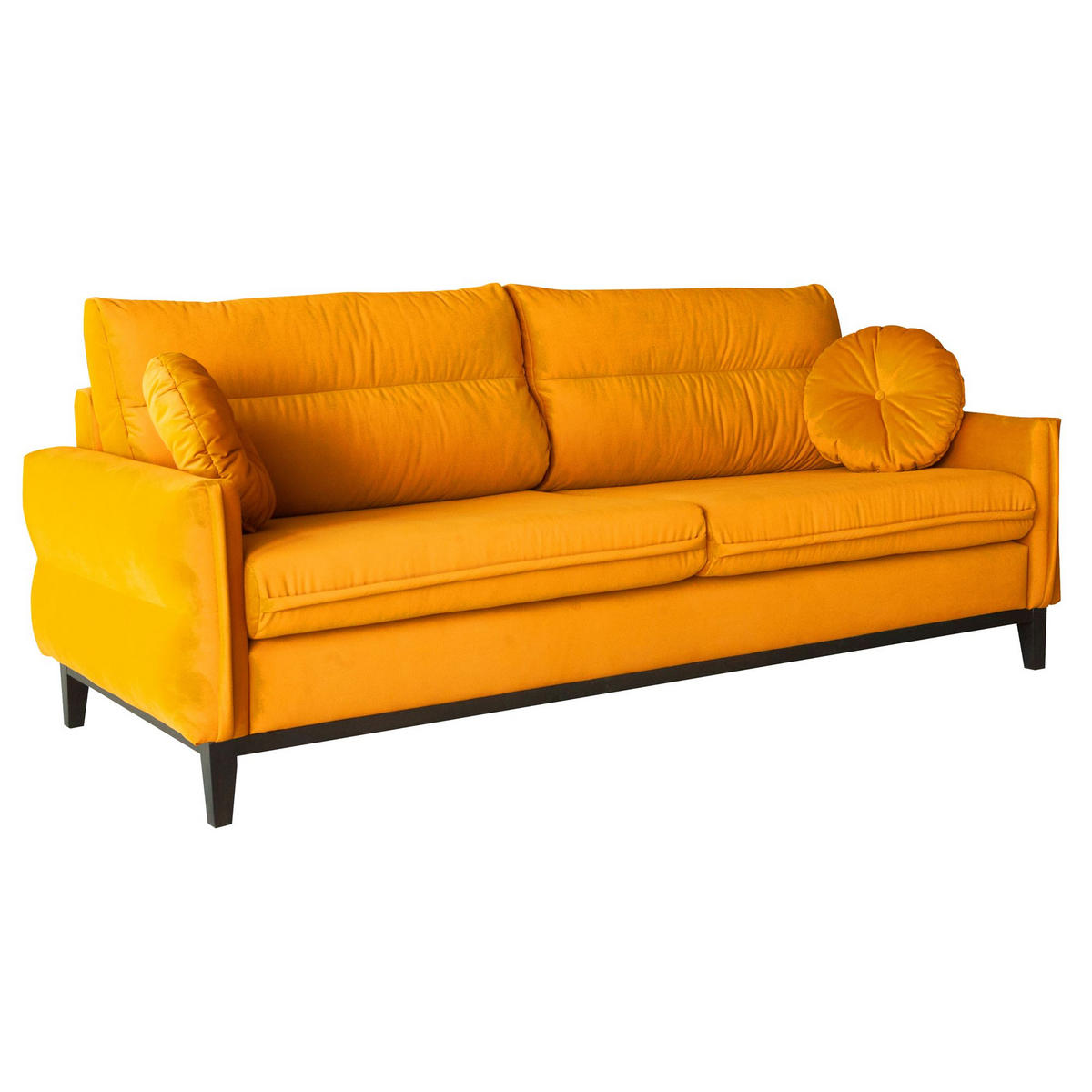 SITZGARNITUR Belweder, zwei Sofas+Sessel, Gelb, Velours - Wengefarben/Gelb, Holz/Textil (268/95/94cm) - Beautysofa