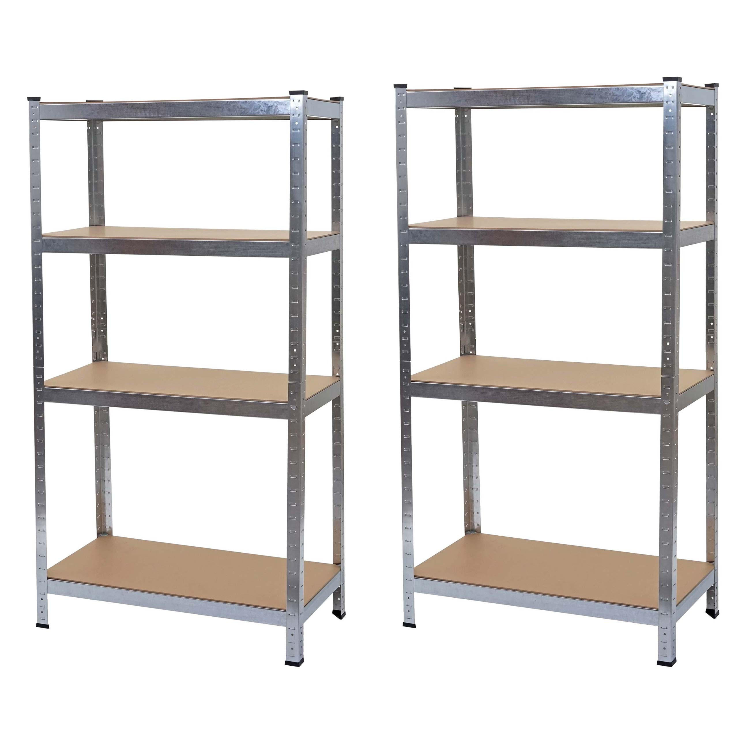 SCHWERLASTREGAL Silbergrau, Braun 2er-Set - Braun/Grau, Metall (80/160/40cm) - MCW