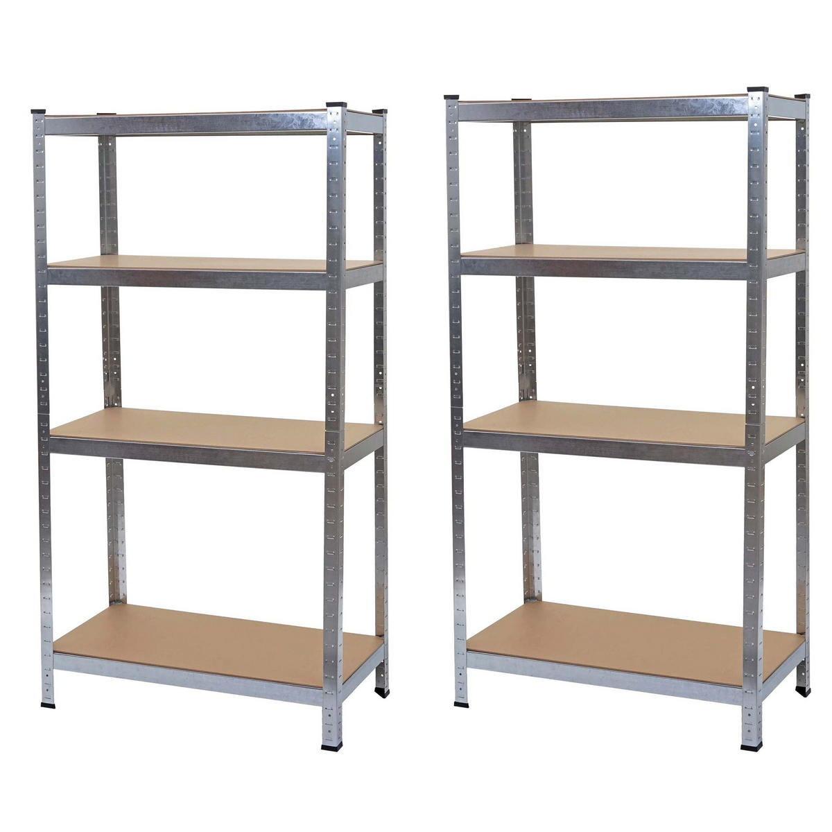 SCHWERLASTREGAL Silbergrau, Braun 2er-Set - Braun/Grau, Metall (80/160/40cm) - MCW