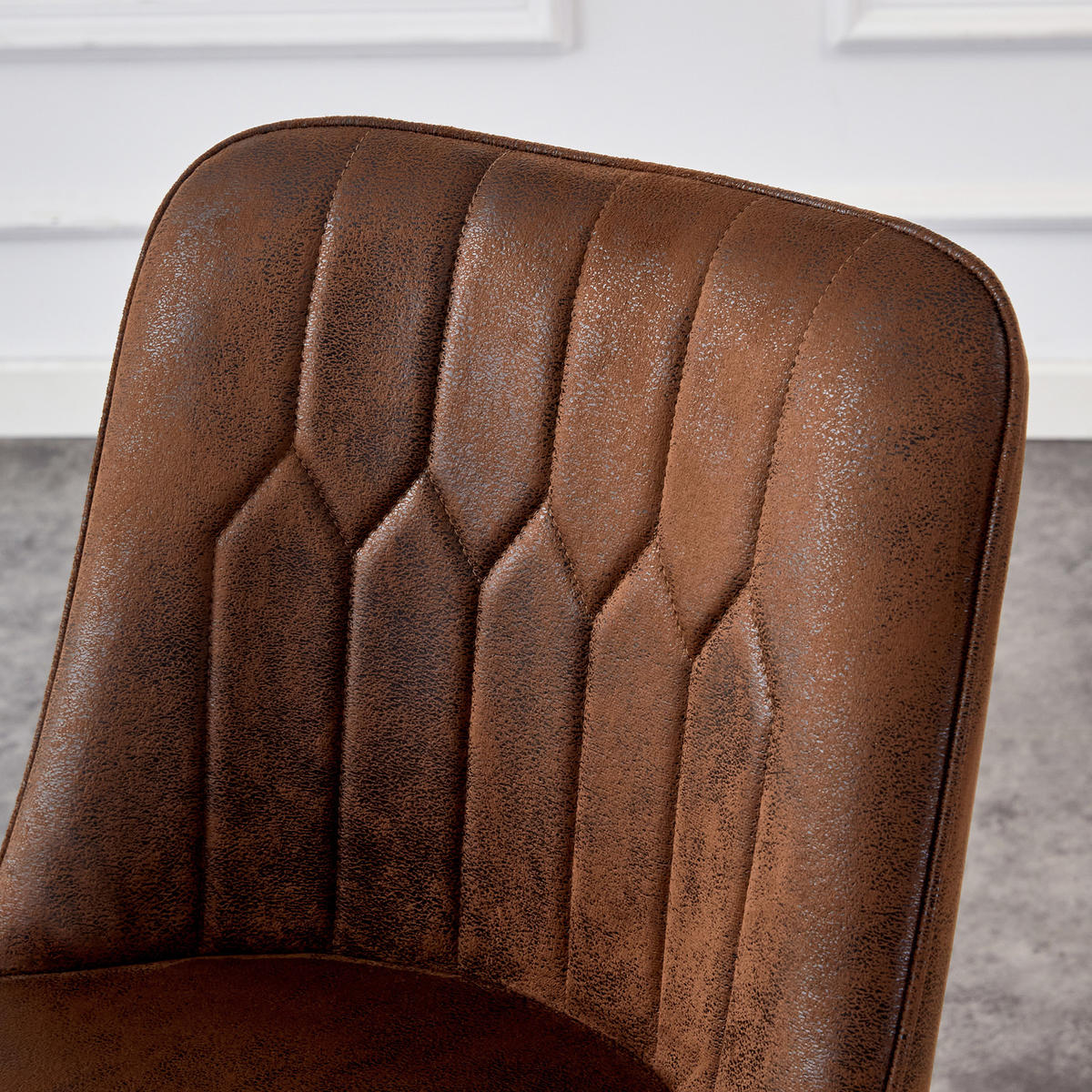 BARHOCKER 2er-Set 100 cm Tech-Stoff Braun Metall Schwarz - Dunkelbraun, Metall (45/100/42cm) - Meubliv