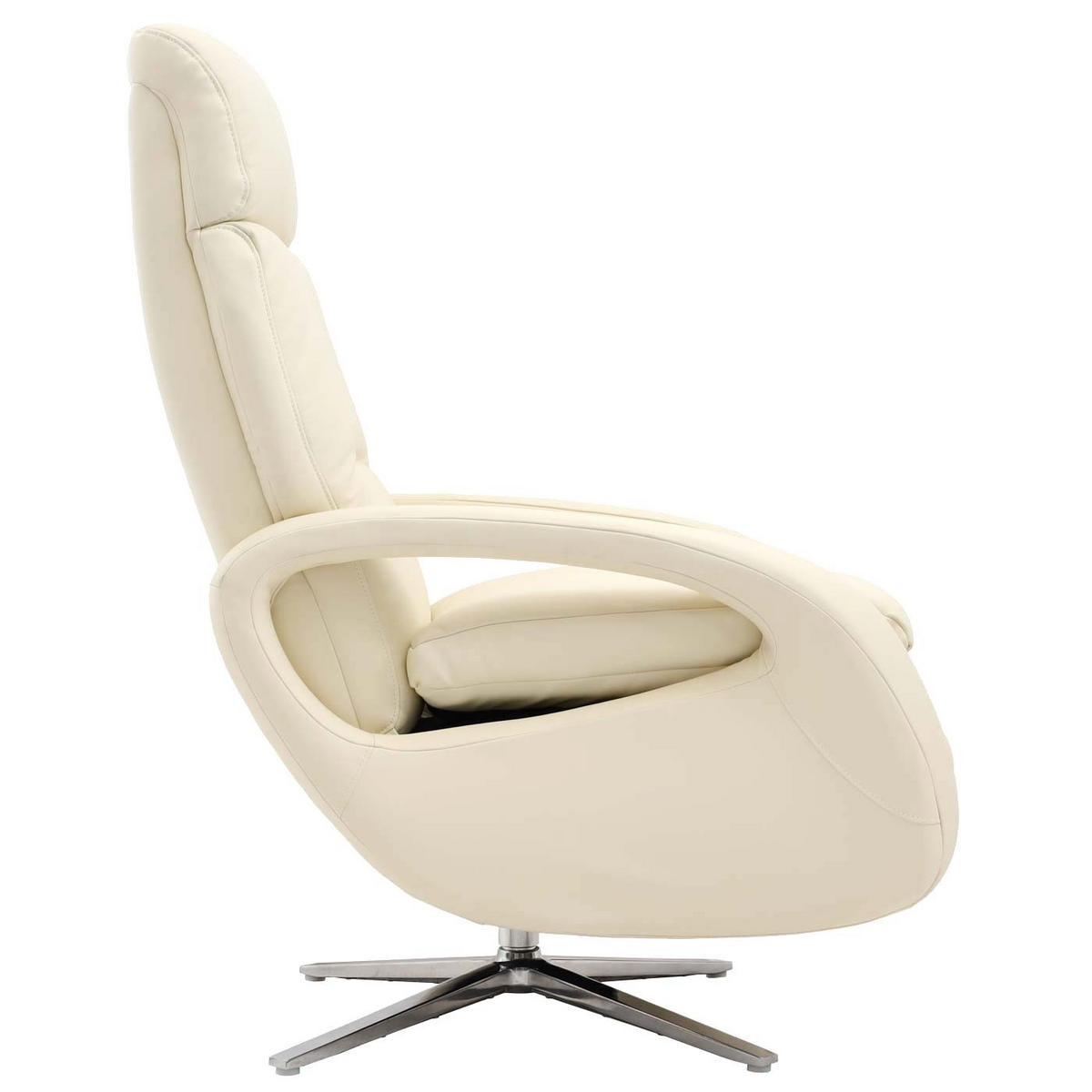 RELAXSESSEL Cremeweiß - Weiß, Leder (70/109/147cm) - MCW