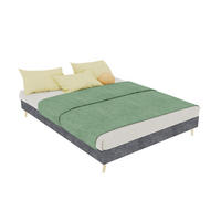 RAHMENBETT 140/200 cm in Grau Stoff Modernes Bettgestell aus Metall im minimalistischen Design - Naturfarben/Grau, Holzwerkstoff/Textil (140/200cm) - STILVORA