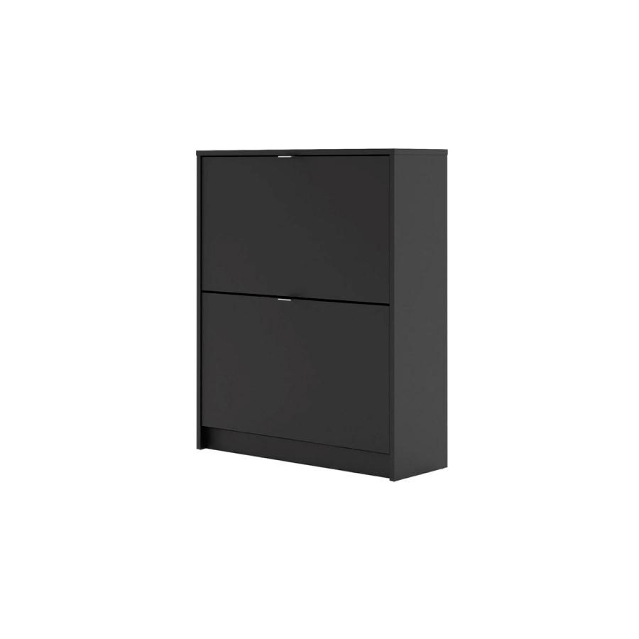 SCHUHSCHRANK, Shane, Schwarz, Spanplatte foliert, 70 x 24 x 85 cm - Schwarz, Holzwerkstoff (70/85/24cm) - ebuy24