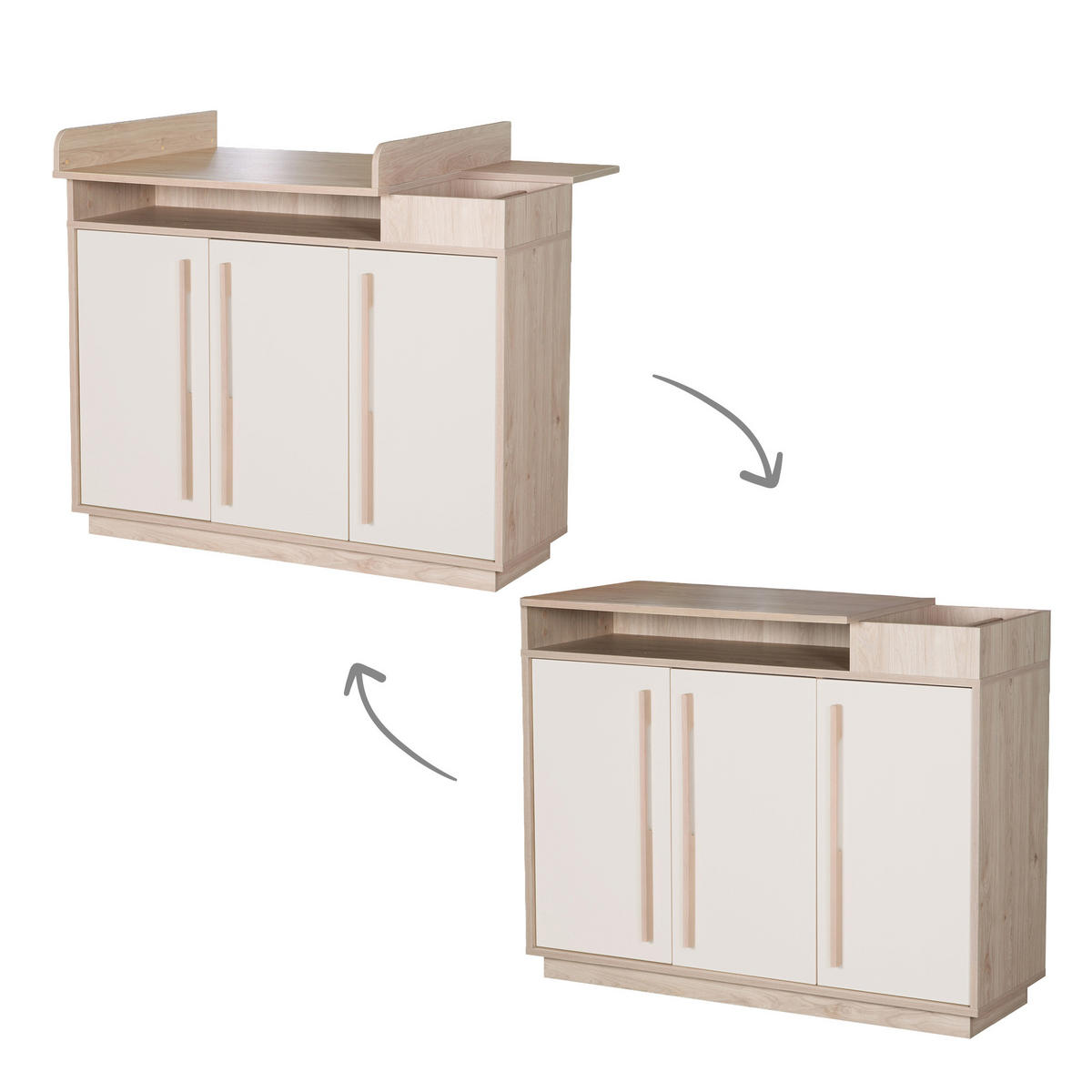 WICKELKOMMODE Elva - Creme, Holz (118/103/77cm) - Roba