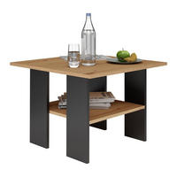 COUCHTISCH MODERNA Spanplatte Artisan Eiche/Mattschwarz 60x60x45 cm - Eiche Artisan, Holzwerkstoff (60/60/45cm)