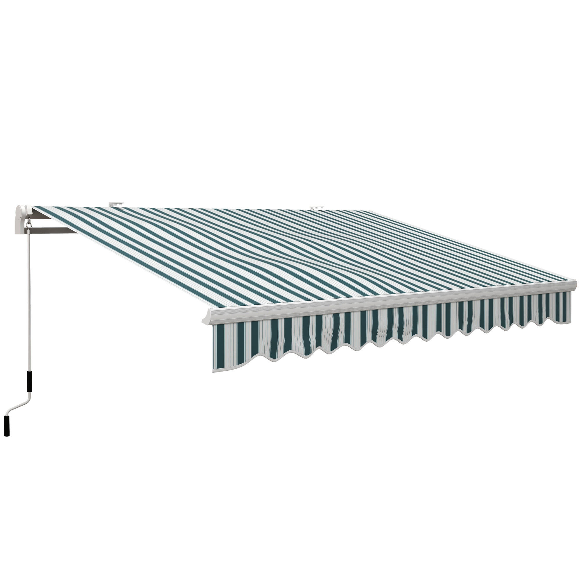 MARKISE 395x245 cm weiß grün - Weiß, Metall (395/245cm) - LEBENLANG