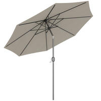 SONNENSCHIRM DE-11412 neigbar, mit Kurbel, Ø 3 m Hellgrau - Hellgrau, Metall (296/295cm) - ComfortXL