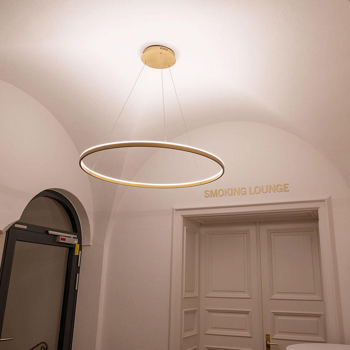 LED-HÄNGELAMPE Ring Gold Ø 80cm - Goldfarben, Metall (80/80/3.3cm) - s.luce
