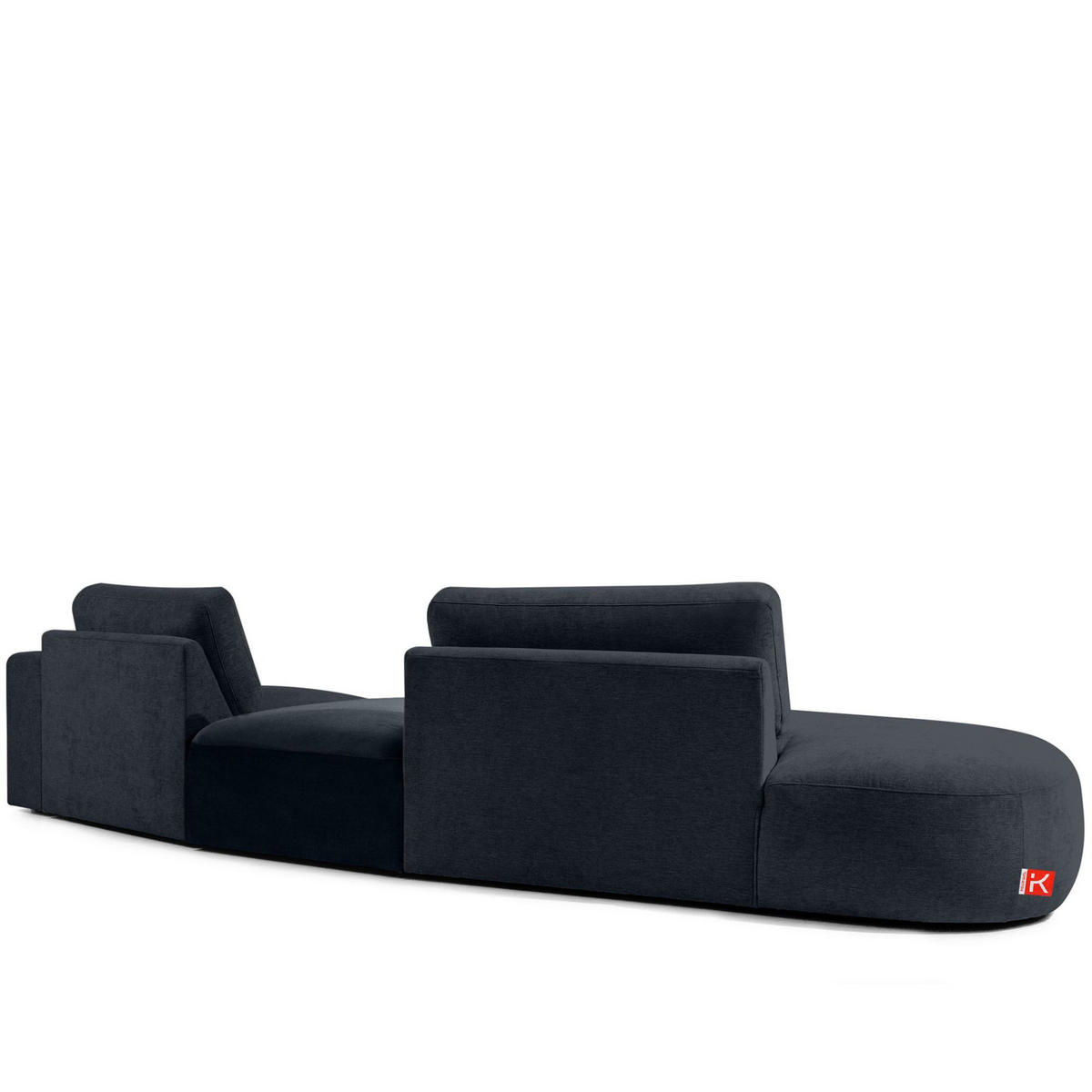 4-SITZER ECKSOFA ZUCCO Chenille links, Dunkelblau - Dunkelblau, Textil (350/84/105cm) - KONSIMO®