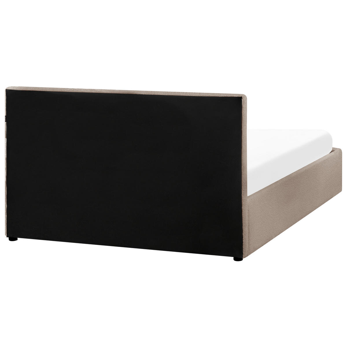 BETT mit Stauraum 140/200 cm Bouclé Taupe Montlaur - Taupe, Textil (140/200cm) - Beliani