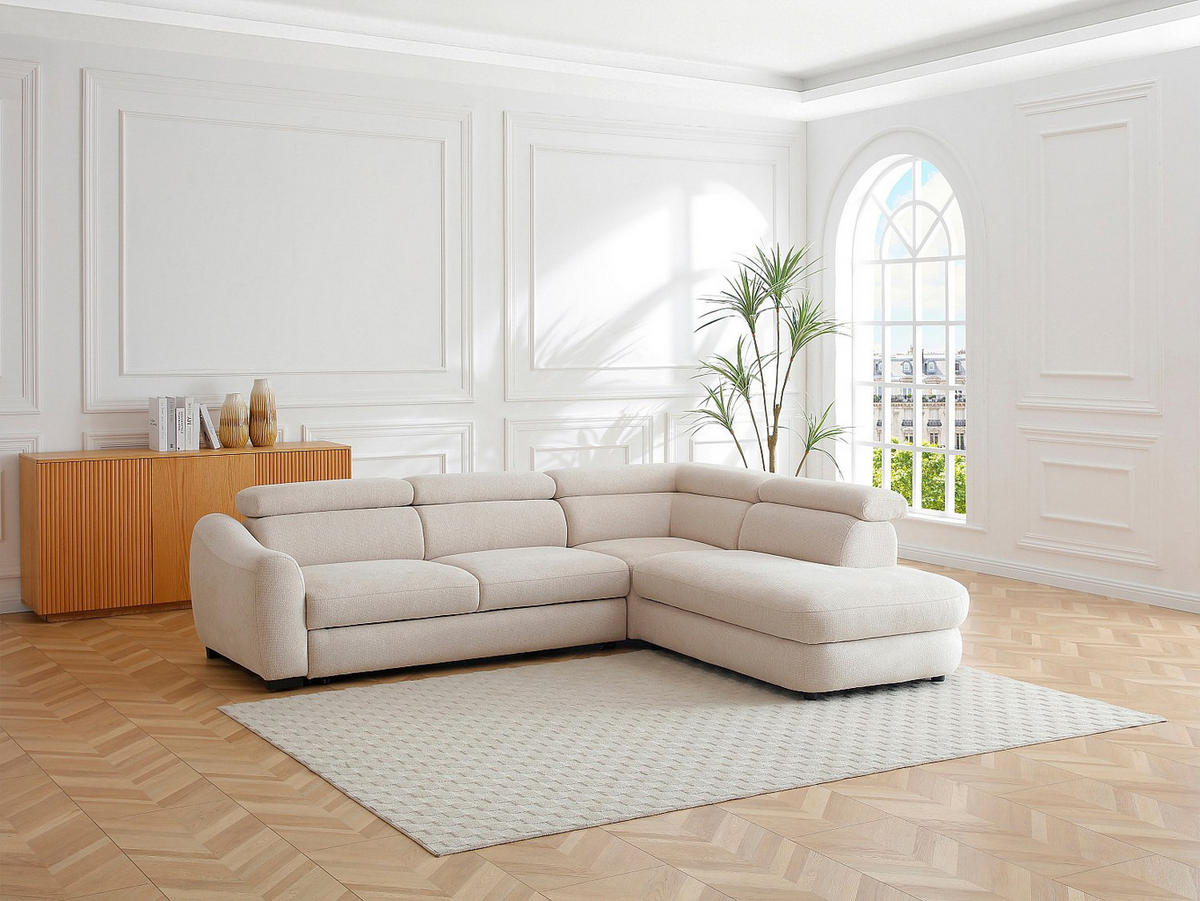 SCHLAFSOFA - 6 Personen - stoff - beige Besema - Beige, Kunststoff/Textil (272/75/226cm) - Vente-Unique