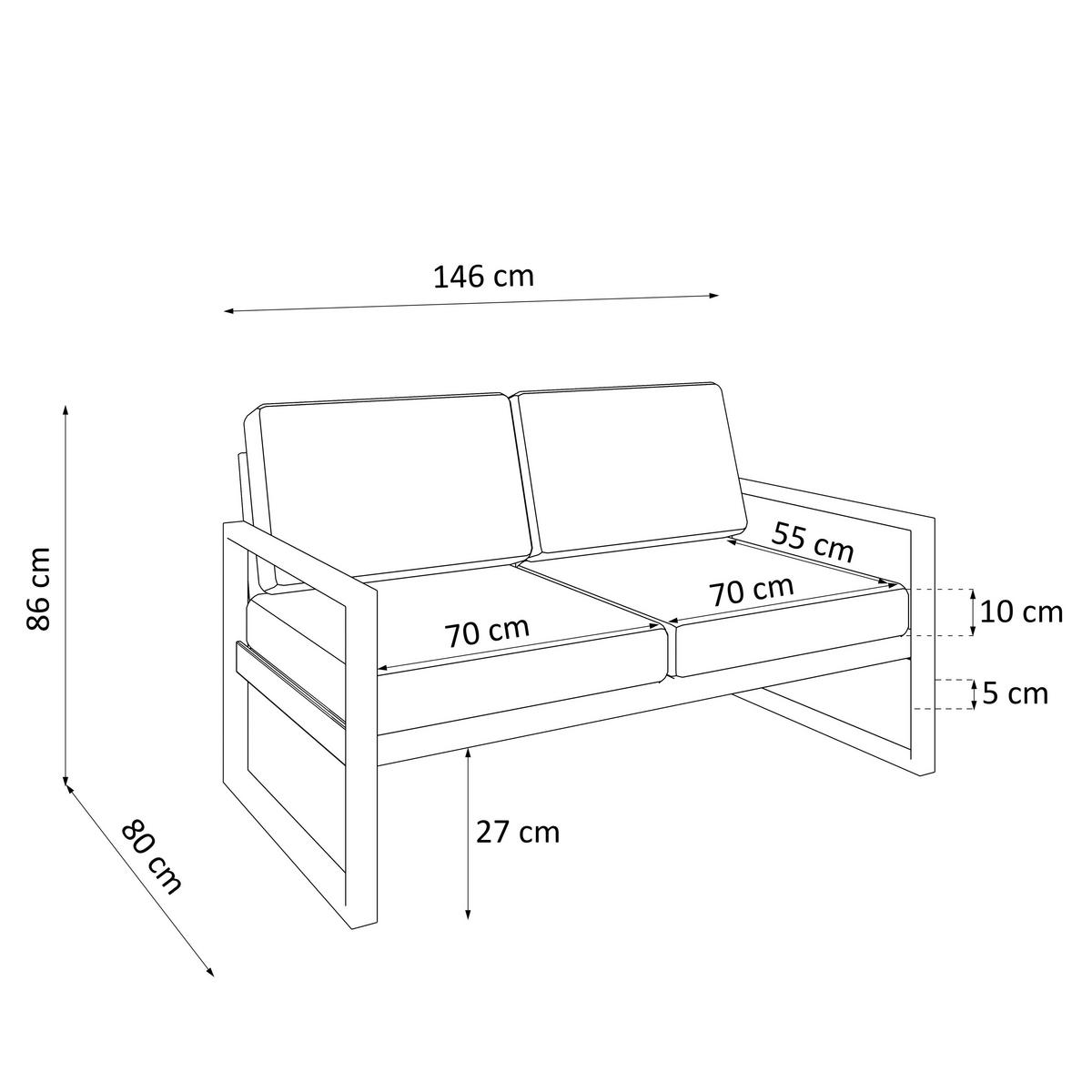 GARTENSET Madera für 6 Personen Balkonmöbel Aluminium Terassenmöbel Sitzbank, 4-tlg. Tisch kaschmir, graubeige - Kaschmir/Beige, Kunststoff/Metall - Margaret Hadas24