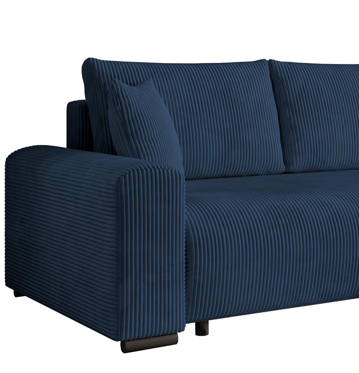 ECKSOFA Nelly mit Bettkasten und Schlaffunktion, Cordstoff in L-Form - Blau, Textil (270/185cm)