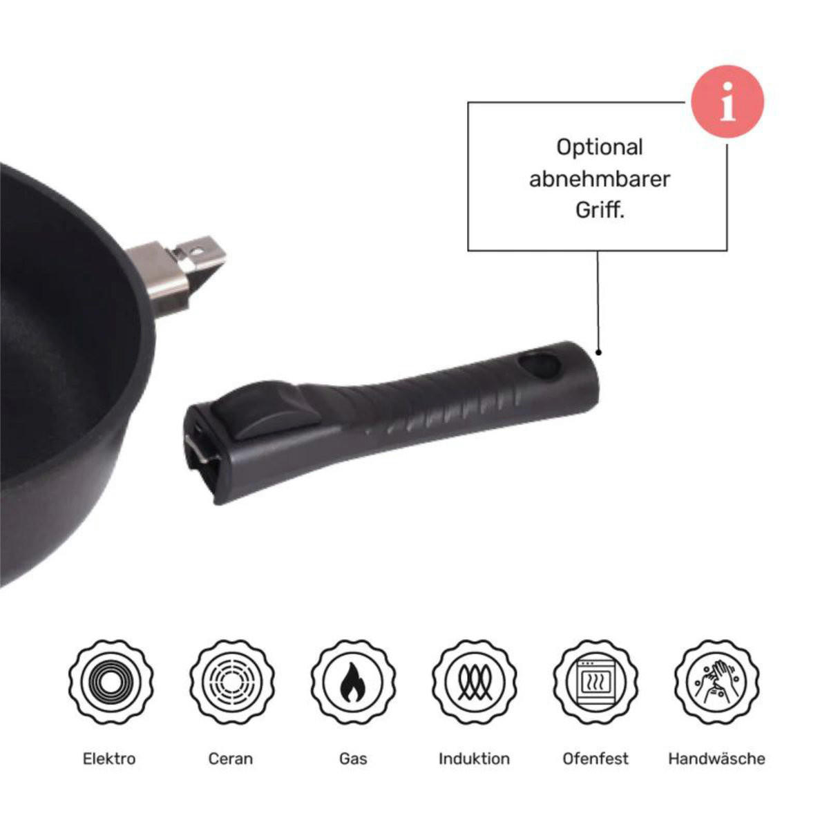 VIERECKGRILLPFANNE 28x28 cm GIGANT Newline für alle Herdarten - Schwarz, Metall (28/28/4.5cm) - BAF