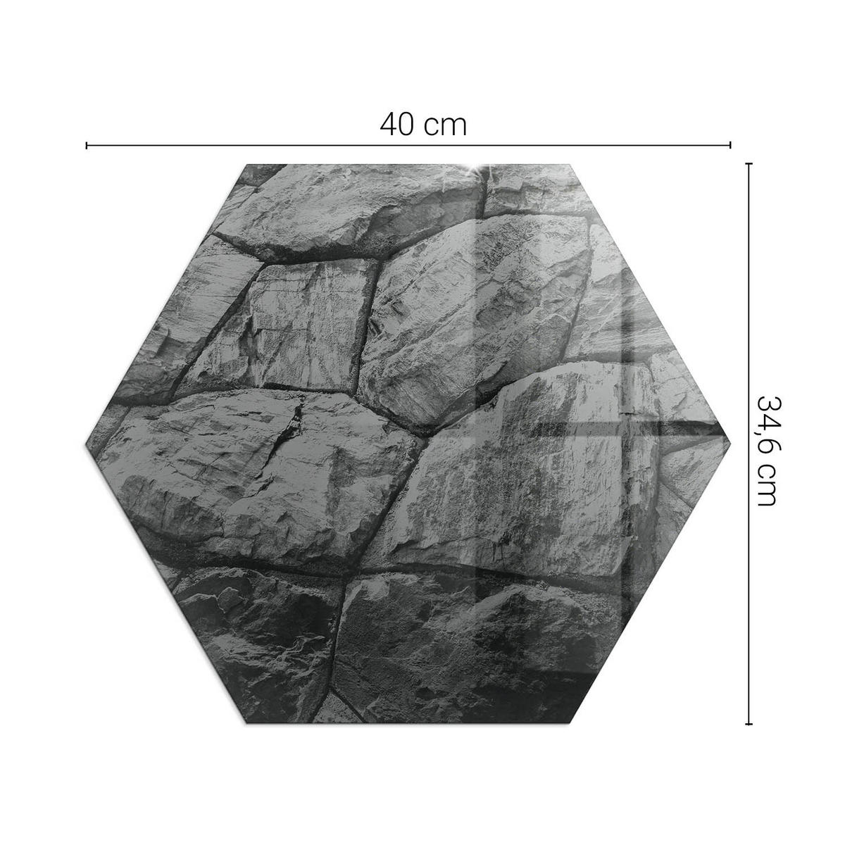 GLASPLATTE für Kamin h40 cm Grau - Grau, Glas (40/40/0.4cm) - ArtPrintCave