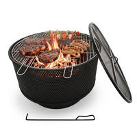 FEUERSCHALE - Schwarz, Metall (61/38/61cm) - Relaxdays