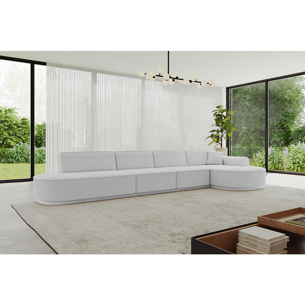 Thumbnail - Altdecor Ecksofa, Hellgrau, Textil, 5-Sitzer, L-Form, Ottomane rechts, 402x163 cm, Wohnzimmer, Sofas & Couches, Wohnland...