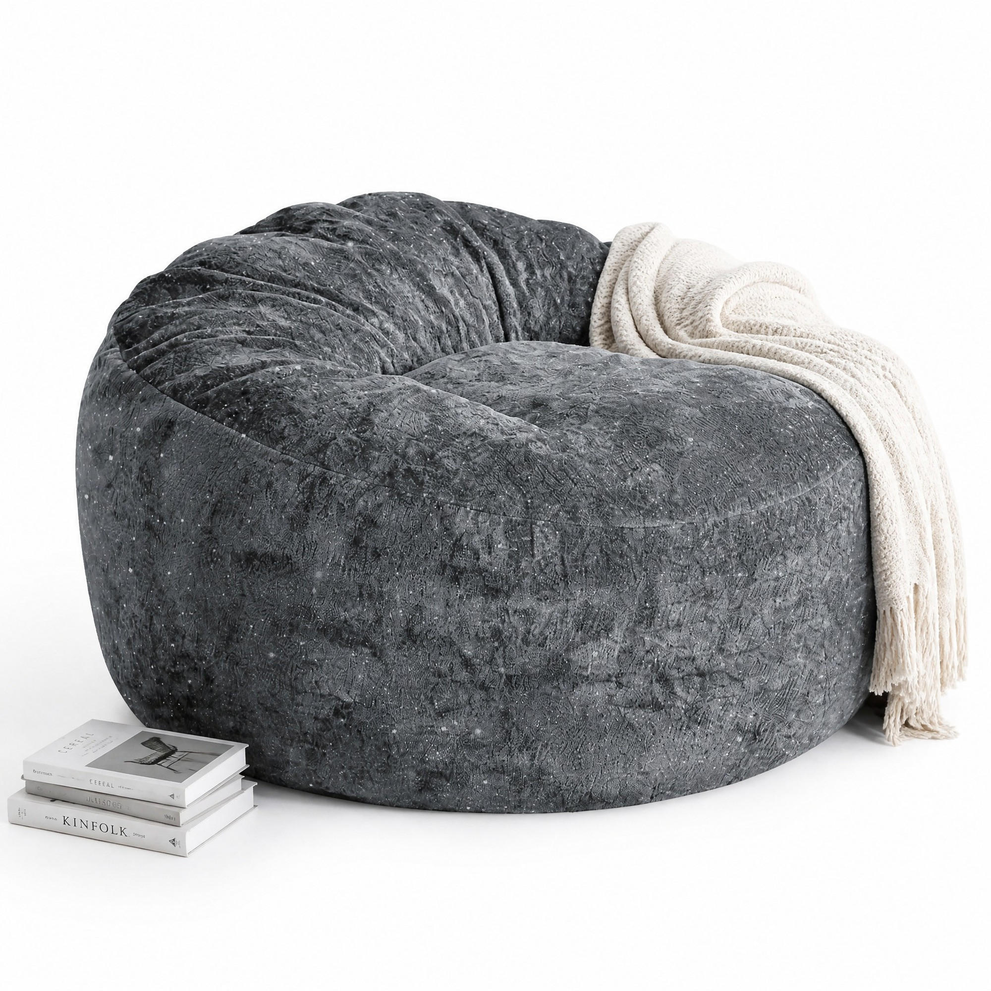 SITZSACKSESSEL mit hoher Rückenlehne Grau - Grau, Kunststoff (103/65/103cm) - Beauniv