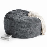 SITZSACKSESSEL mit hoher Rückenlehne Grau - Grau, Kunststoff (103/65/103cm) - Beauniv