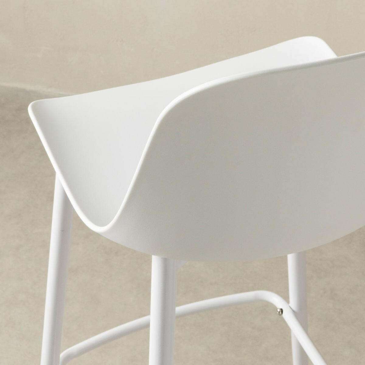 BARHOCKER Lein Weiß 49.5 cm x 101.5 cm - Weiß, Kunststoff (49/101/48cm) - Kenay Home