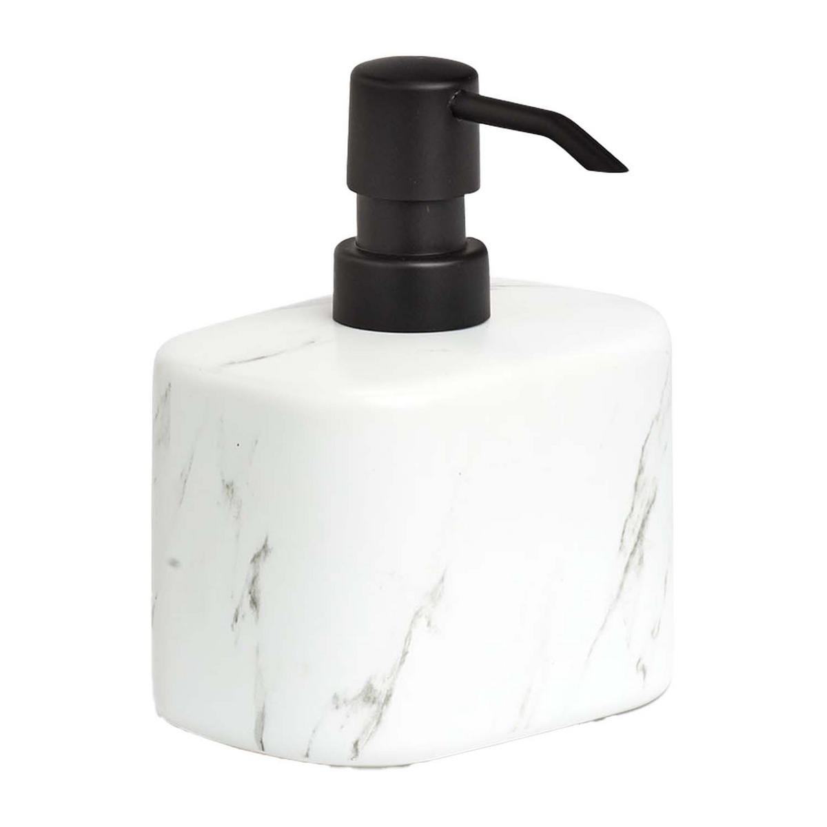 BADACCESSOIRES - Keramik Marmoroptik, 4-teiliges Set - Weiß, Keramik (11/13.2/8.1cm) - Zeller Present