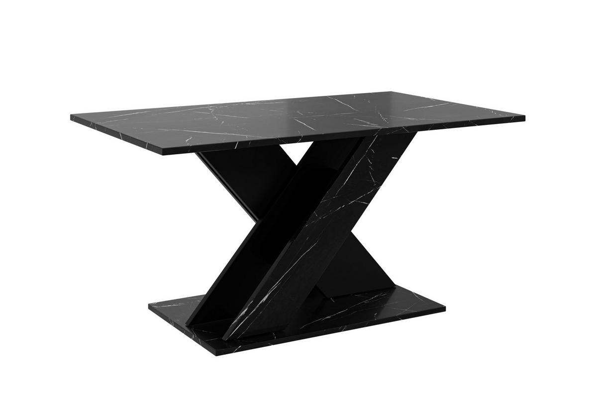 COUCHTISCH 110 cm Schwarzen Marmor-Optik - Schwarz Hochglanz, Holzwerkstoff (60/110/55cm) - Home Collective