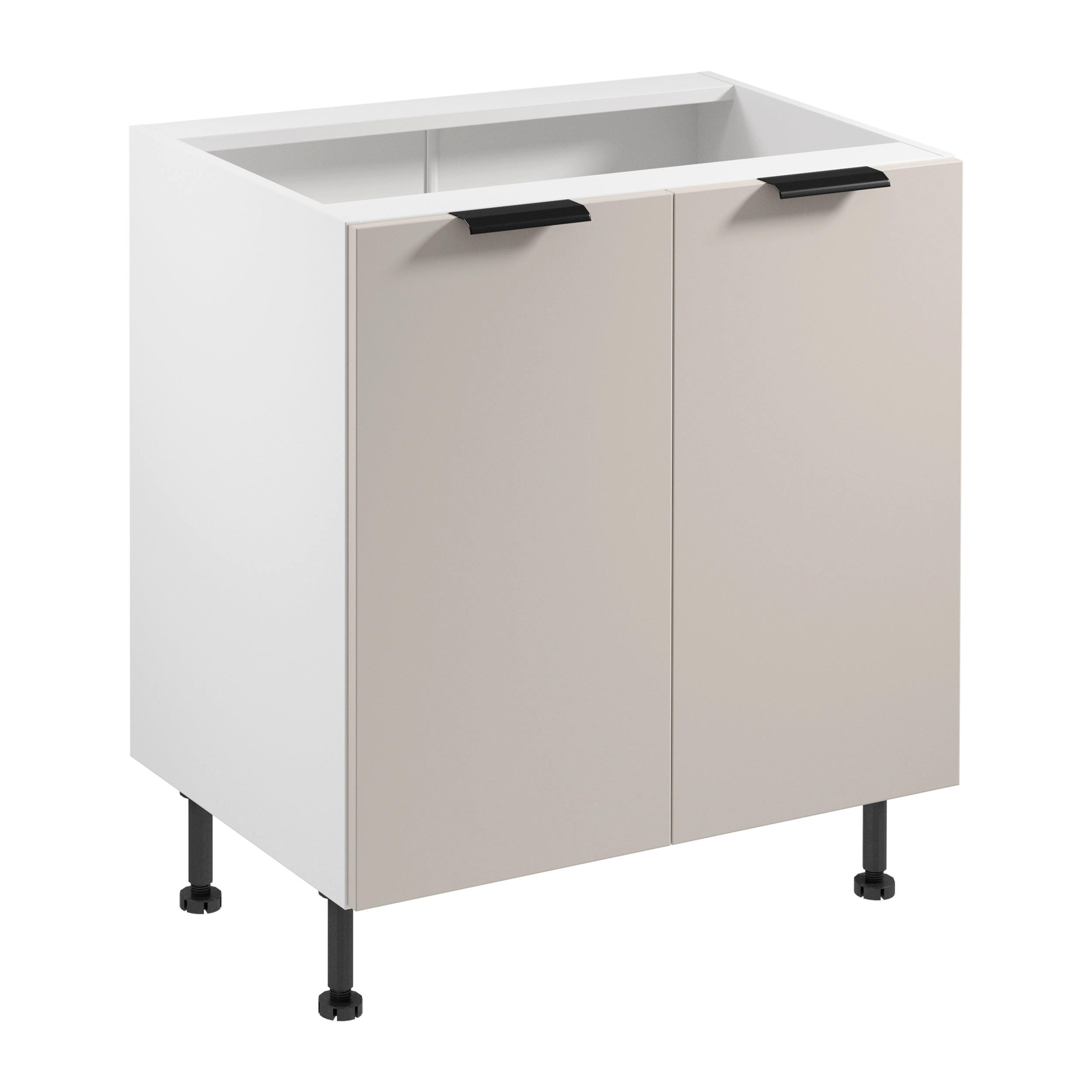 Royal24_Markt Unterschrank Weiß, Beige 80x87x52 cm