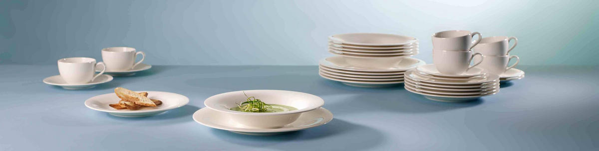 KOMBISERVICE New Cottage Basic weiß 30er Set - Weiß, Keramik (2/2/2cm) - Villeroy & Boch