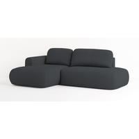 ECKSOFA NUVIRA L-S Graphitfarben Geflochtener Stoff mit Schlaffunktion - Graphitfarben, Holz (274/165cm) - MASSENO