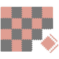 SPIELMATTE ab Null - 180/90/1 cm Puzzlematte mit Rand Terrakotta Grau - Rosa, Kunststoff (30/30cm) - Littletom