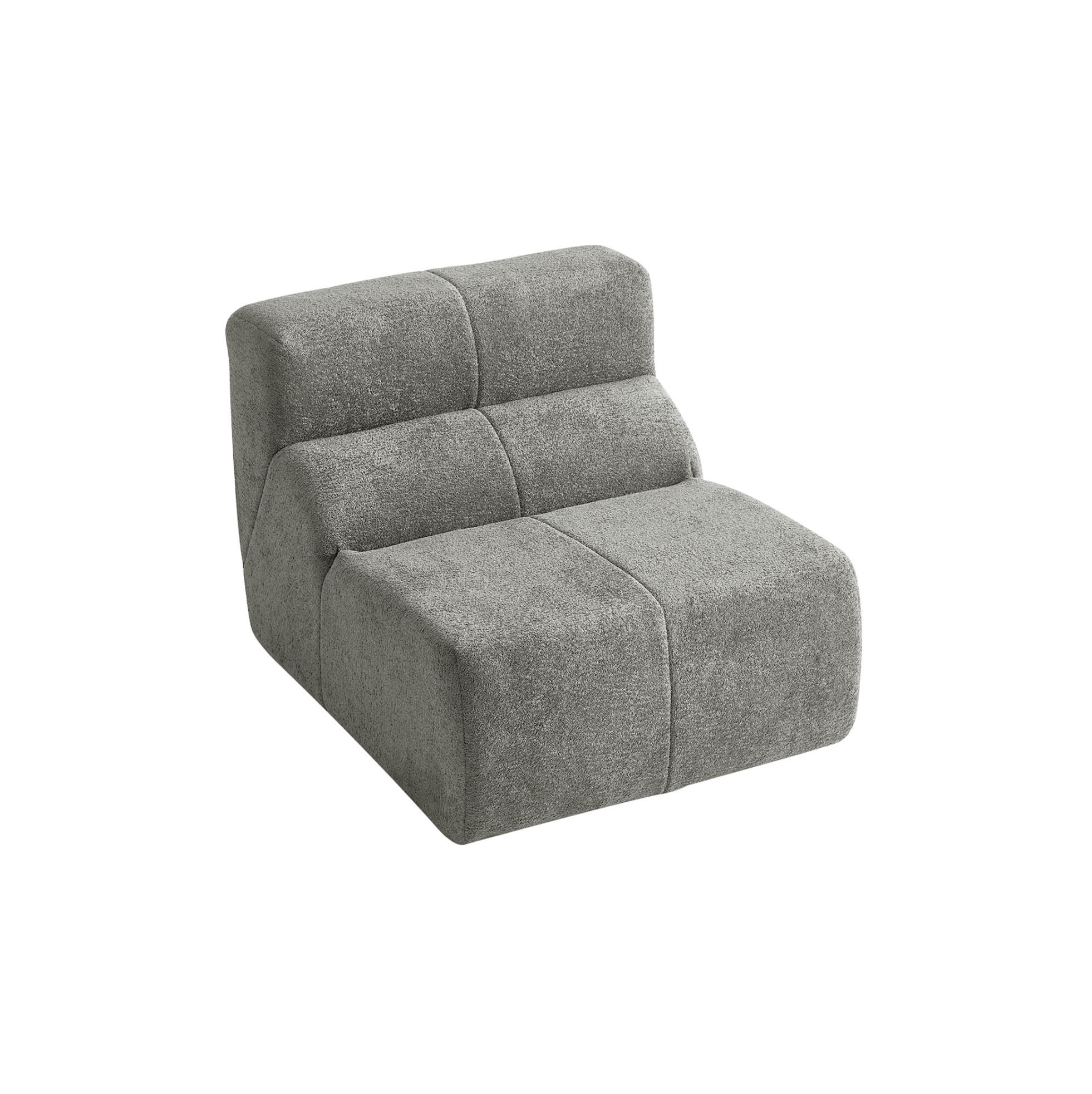 POLSTERSESSEL 94/110/79 cm aus Samtstoff in Hellgrau – formstabil und bequem - Hellgrau, Textil (110/79/94cm) - BEAOK