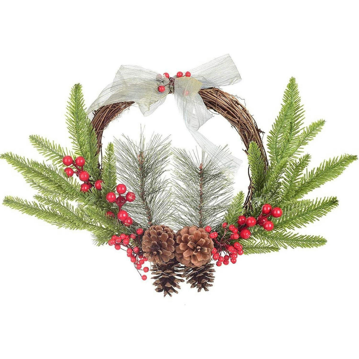 KÜNSTLICHE Tannenzweige 30 Stück 28 cm - Grün, Kunststoff (28cm)