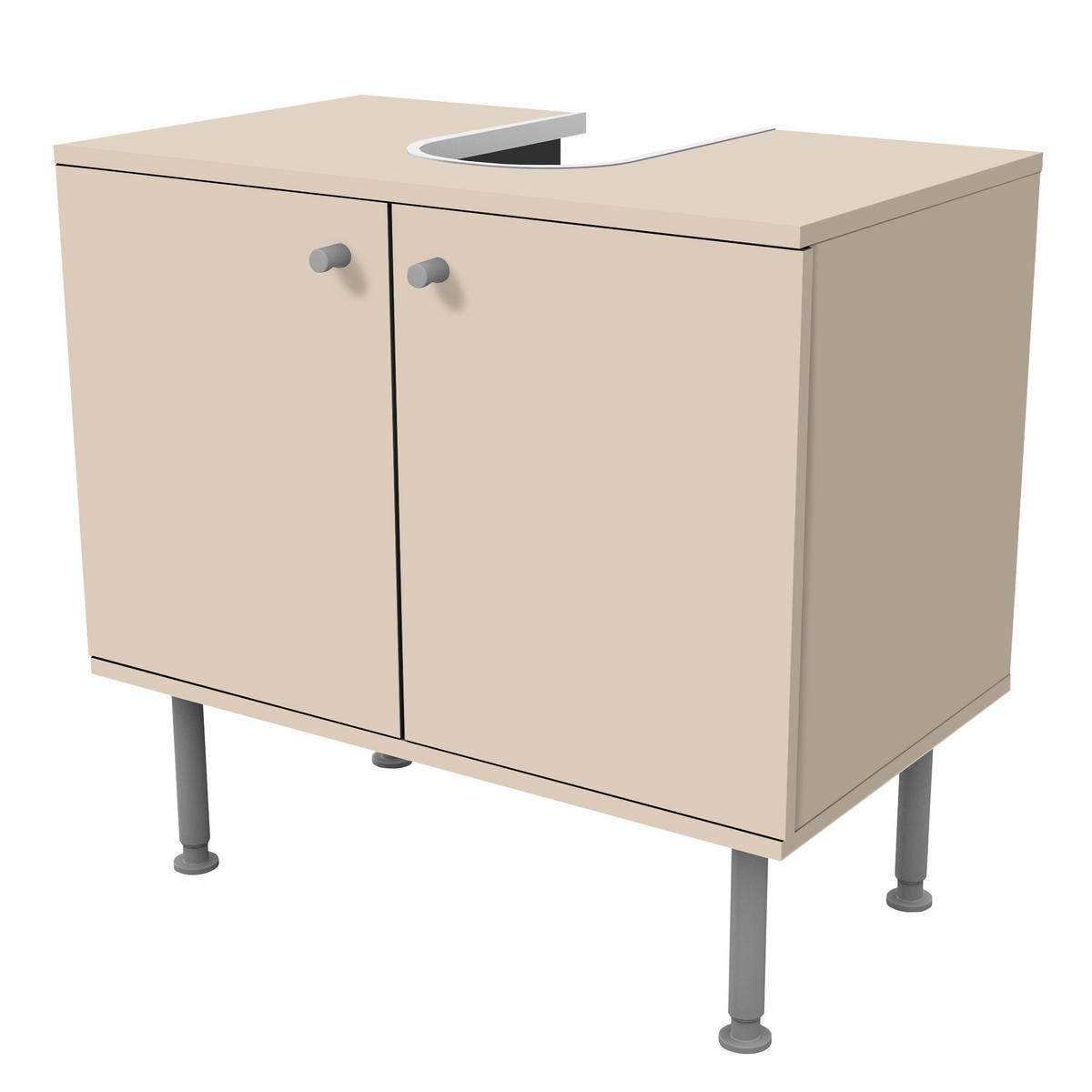 WASCHBECKENUNTERSCHRANK Macchiato 60/55/35 cm - Beige, Holzwerkstoff (60/55/35cm) - Bilderwelten