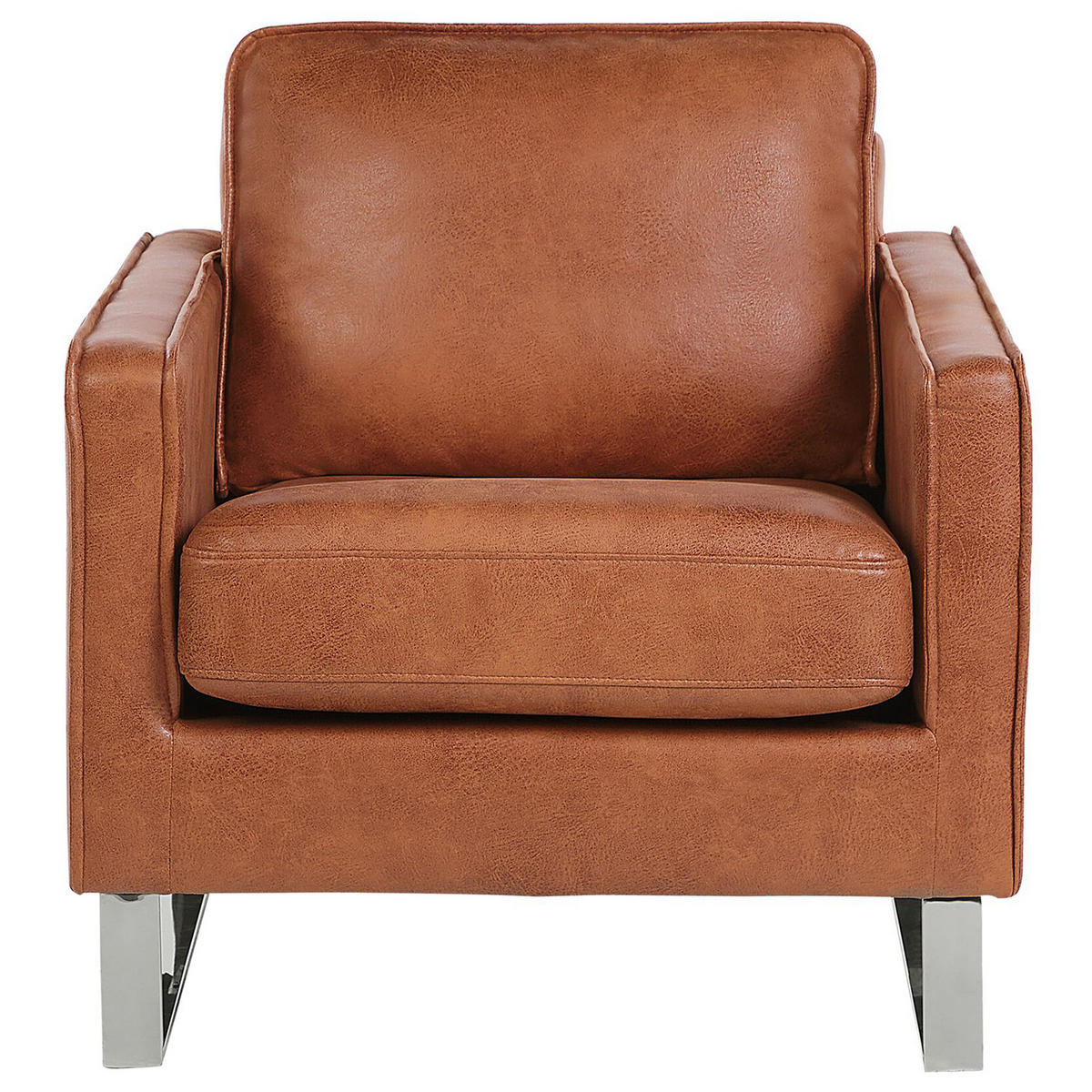 SESSEL Kunstleder Braun Vind - Braun, Textil/Metall (76/82/82cm) - Beliani