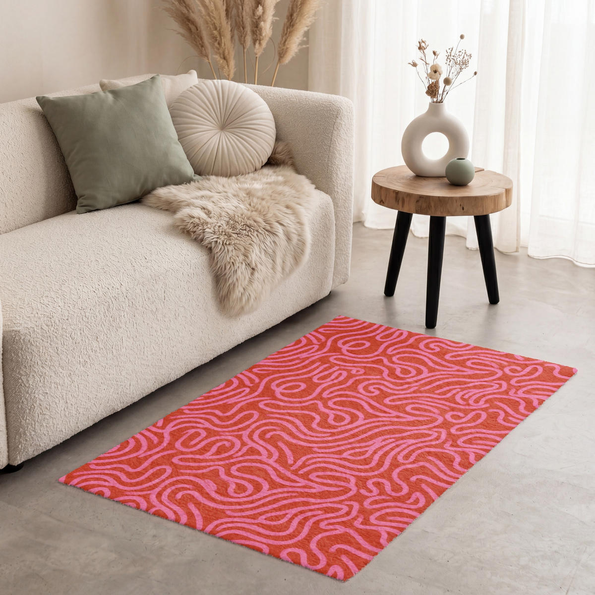KOBERCE - Ružová - 80x120 cm - červená, textil/plast (80/0.4cm) - OnlyWow