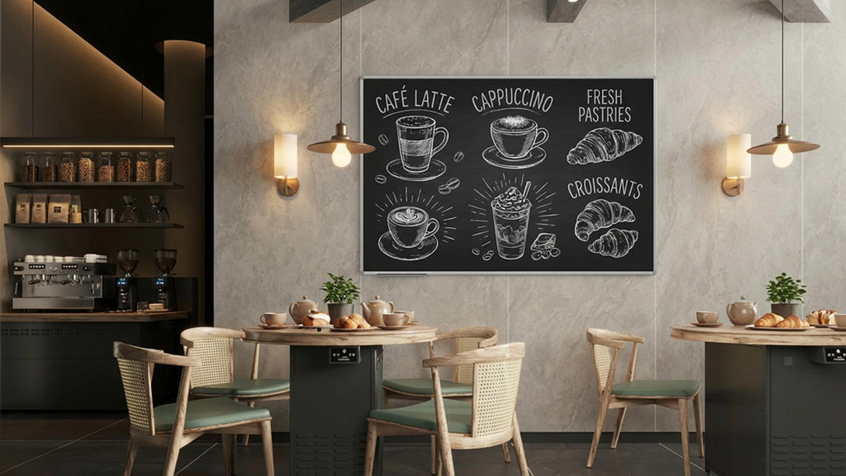 SCHWARZE magnetische Kreidetafel mit Alurahmen Premium EXPO 180x120cm - Schwarz, Metall (180/120/1.6cm) - ALLboards