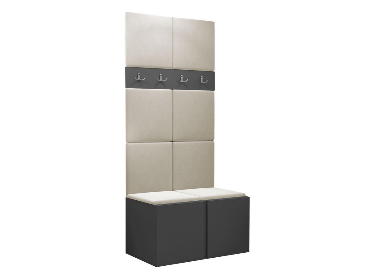 GARDEROBEN-SET Orion IV - Beige/Graphitfarben, Holzwerkstoff/Kunststoff (84/186/46cm) - MIRJAN24