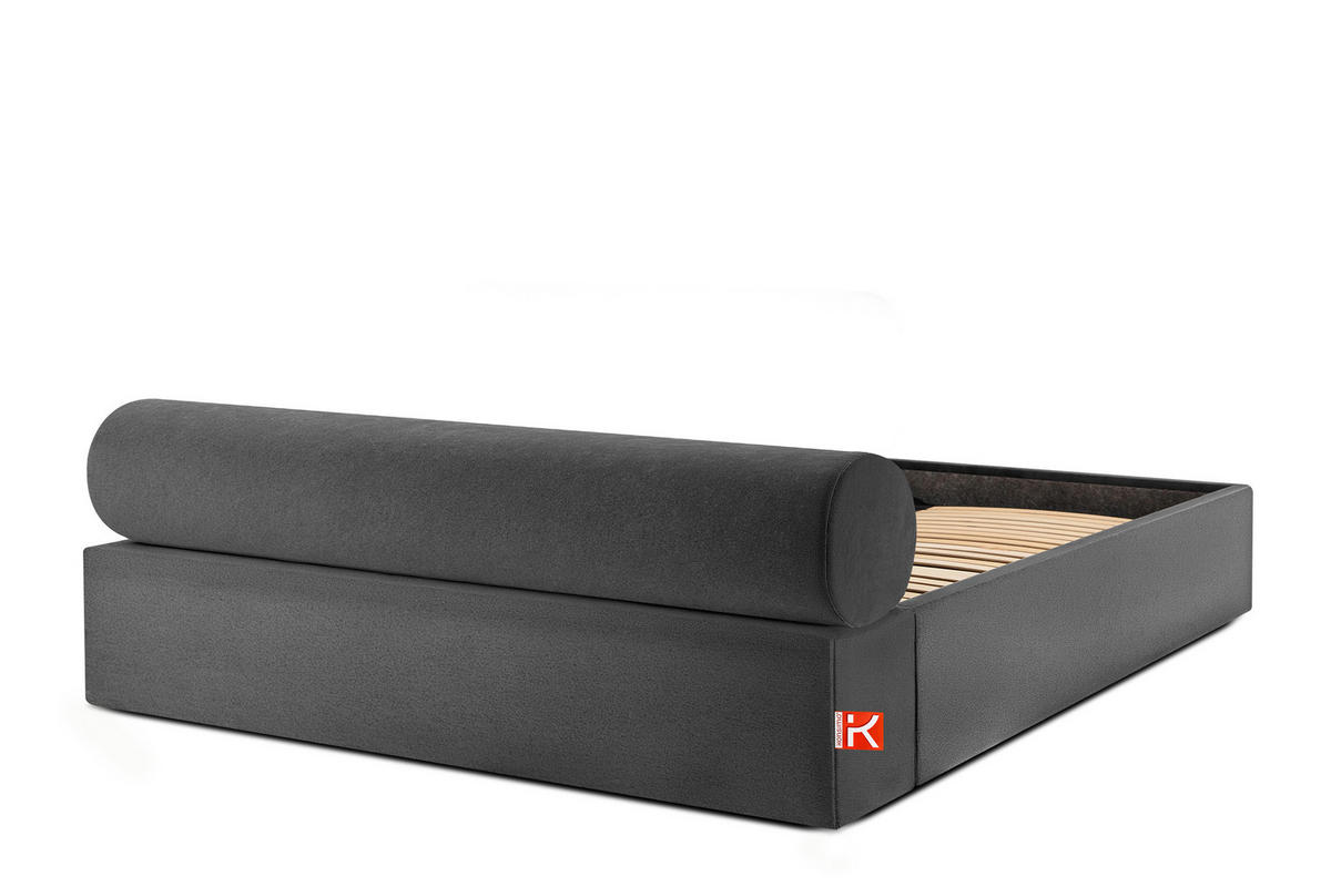 POLSTERBETT LUNEO - Anthrazit/Schwarz, Holz/Holzwerkstoff (202/204cm) - KONSIMO®
