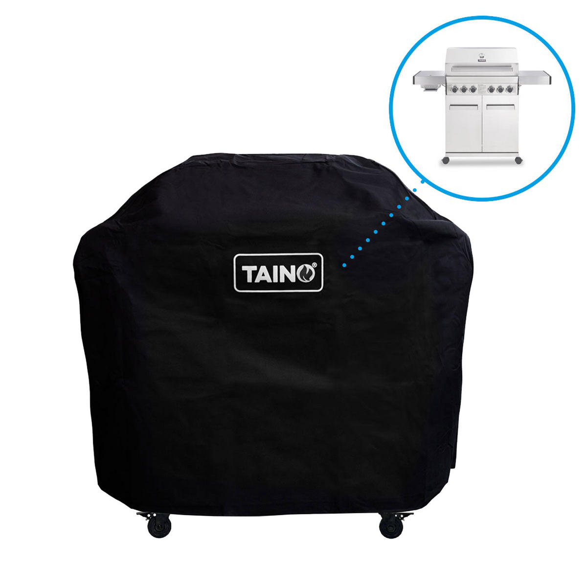ABDECKHAUBE Gasgrill PLATINUM YAMARA BLACK 4 Brenner - Schwarz, Textil (140/110/48cm) - TAINO
