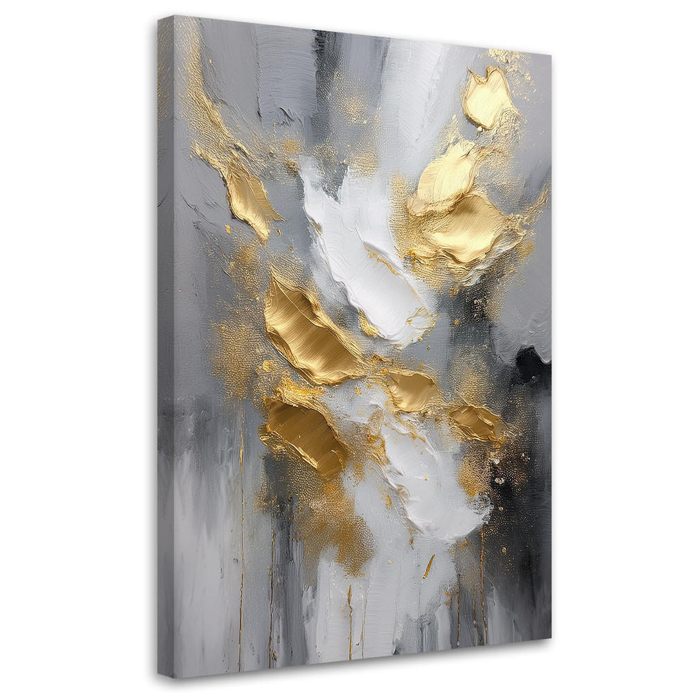 WANDBILD abstraktes goldgrau im glamour stil - Grau, Textil (40/60cm) - Feeby