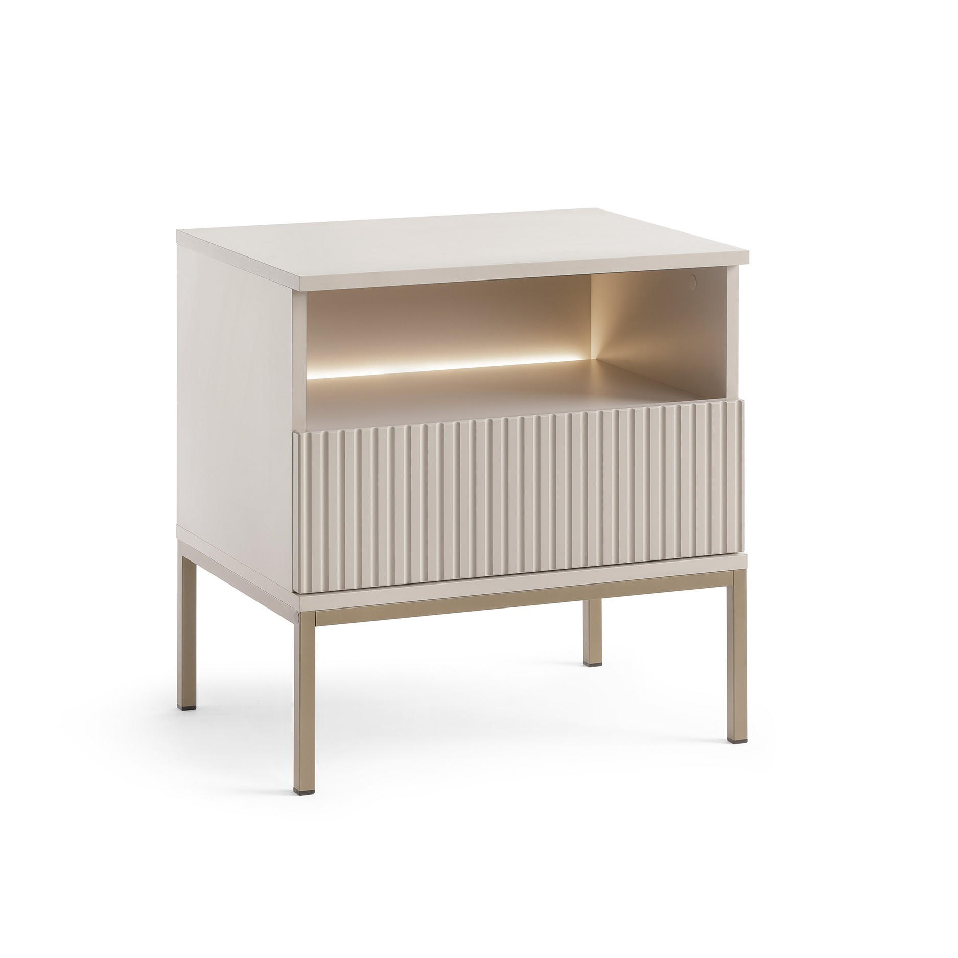 NACHTTISCH SENTIERO 54/56/39 cm Kaschmir - Kaschmir, Holzwerkstoff (54/56/39cm) - MASSENO