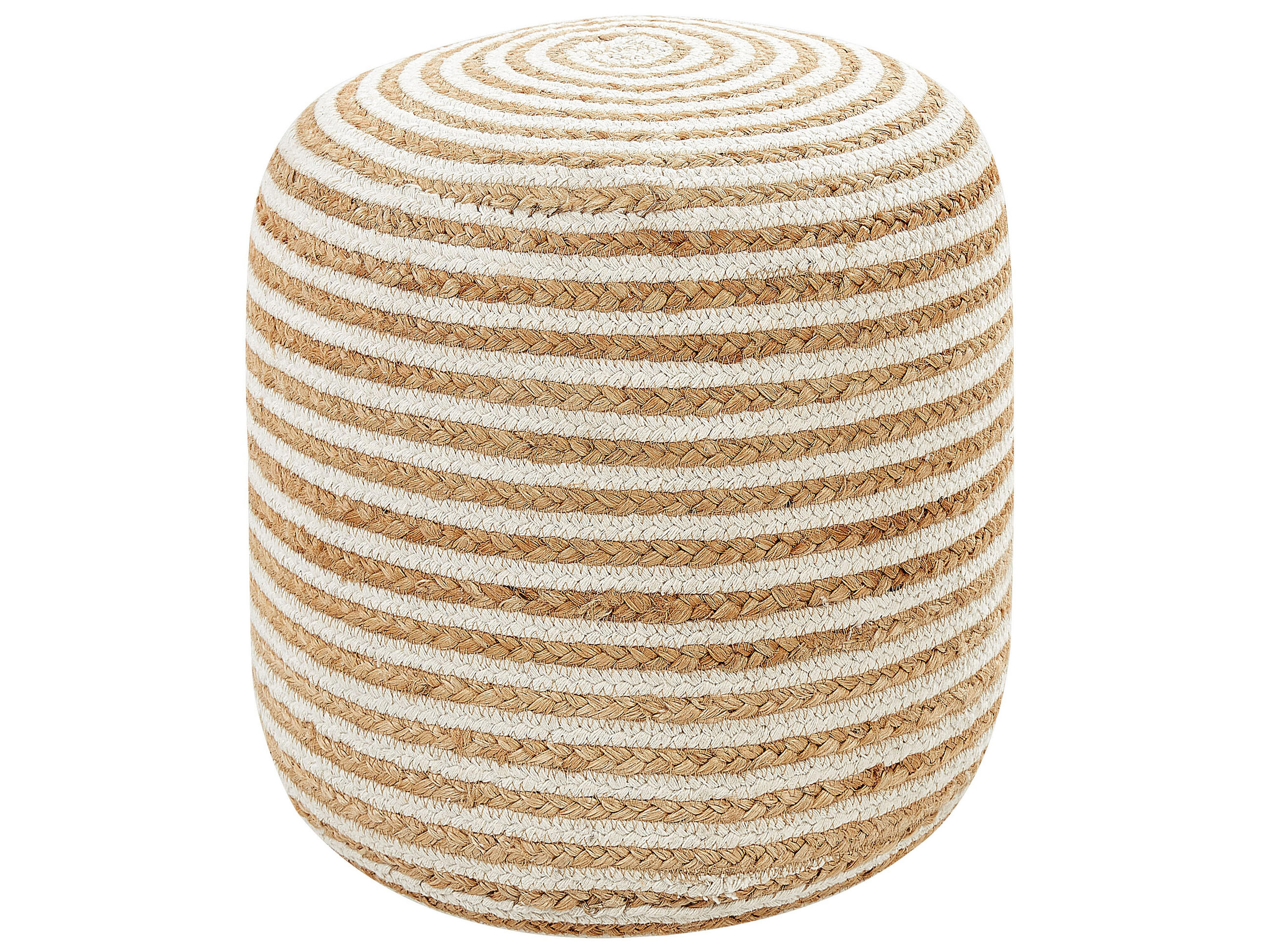 POUF Beige Resafa - Beige/Weiß, Naturmaterialen (40/40/40cm) - Beliani