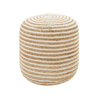 POUF Beige Resafa - Beige/Weiß, Naturmaterialen (40/40/40cm) - Beliani