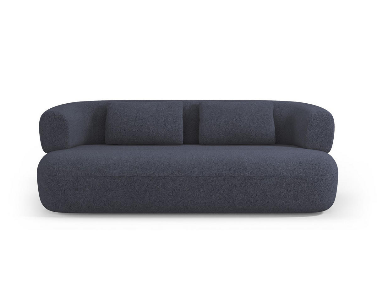 SOFA Jenny aus Boucle dunkelblau 3 Sitzplätze - Dunkelblau, Textil (90/73/178cm) - Micadoni