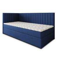 BOXBETT ARIS 80x200 cm mit Matratze und Topper, H2+H3 - Blau - Blau, Holz (80/200cm) - MASSENO