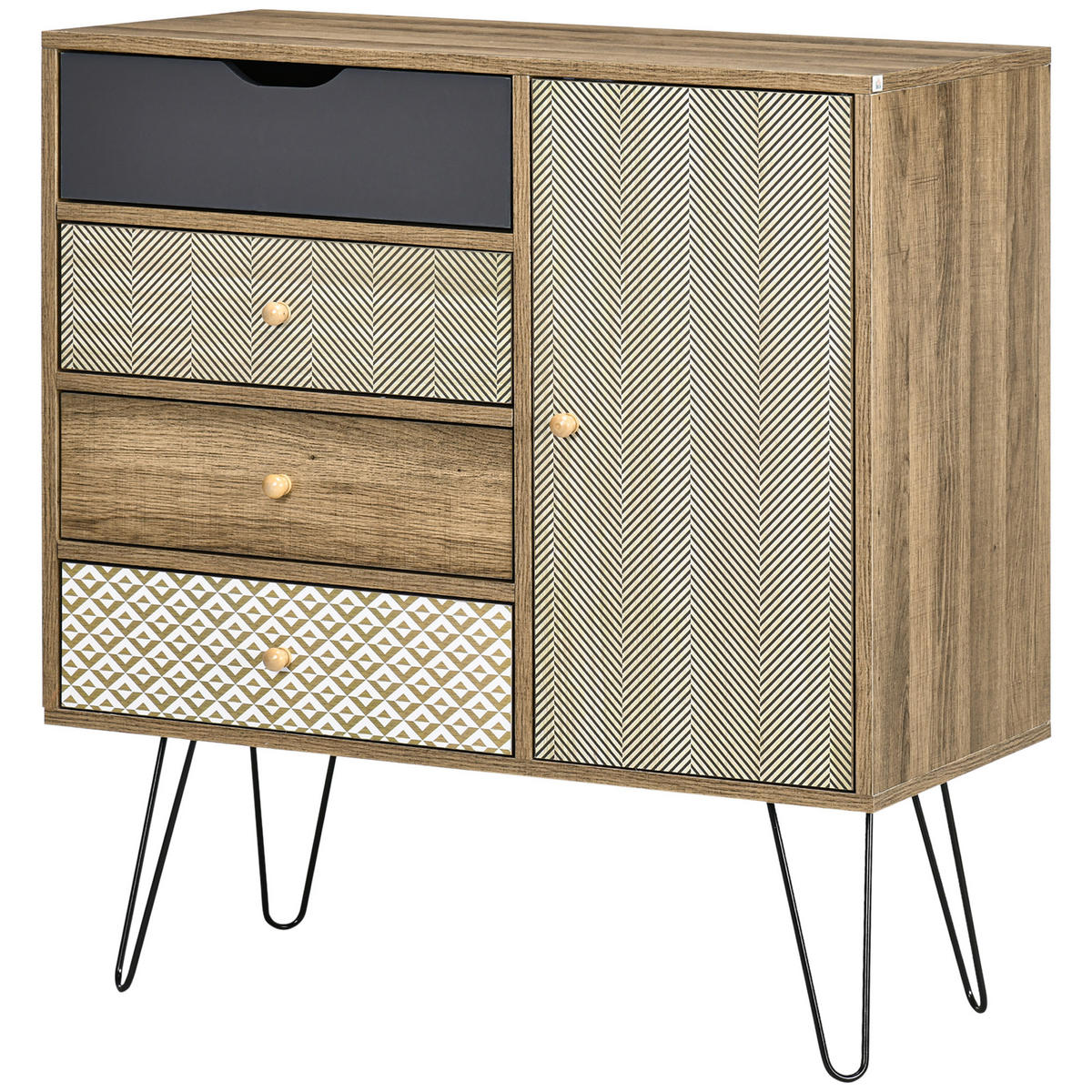 SIDEBOARD Braun, 4 Schubladen, 1 Tür, 79/39/86 cm - Braun, Holz (79/86/39cm) - PANGIVO