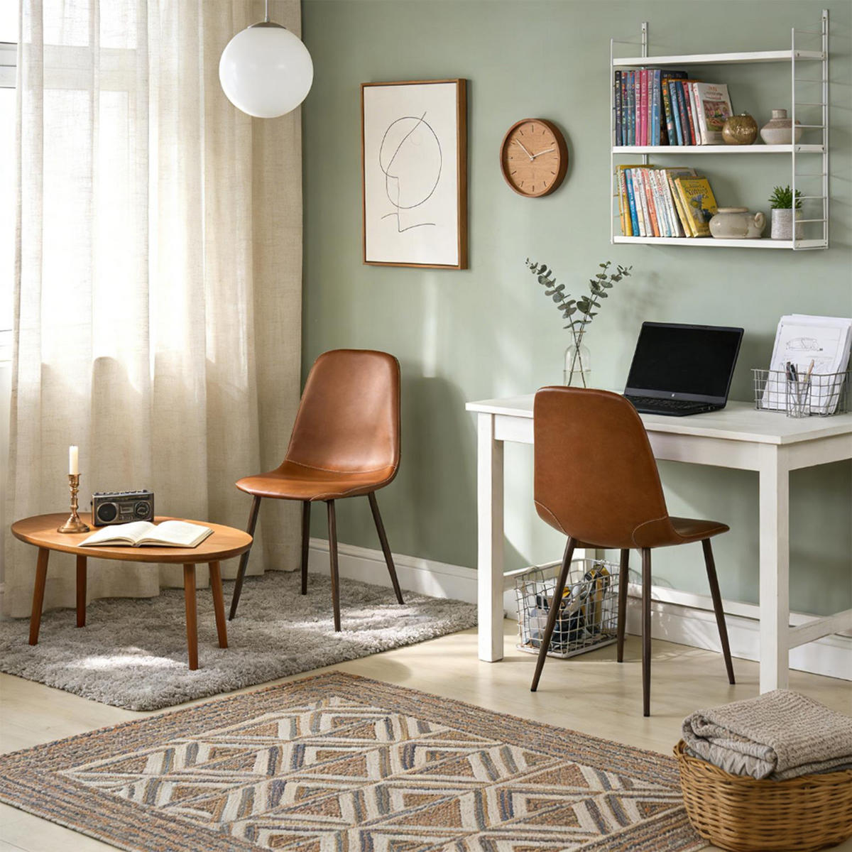 ESSZIMMERSTÜHLE 2er-Set, gepolstert, Kunstlederbezug, Braun - Braun, Metall (43/88/53cm) - Meubles Cosy