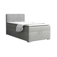 BOXBETT TEEN 4 90/200 Velours / Cord Hellgrau H3 - Hellgrau, Holz/Holzwerkstoff (90/200cm) - Deine Möbel 24